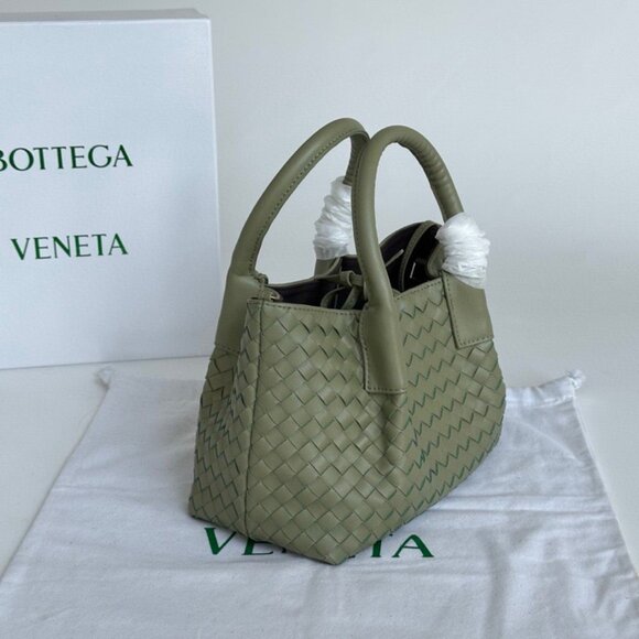 Bottega Veneta Intrecciato Tote Bag + Pouch - Sage Green - Picture 2 of 6